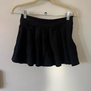 Black Mini Pleated Skater Skirt for Casual Night Out